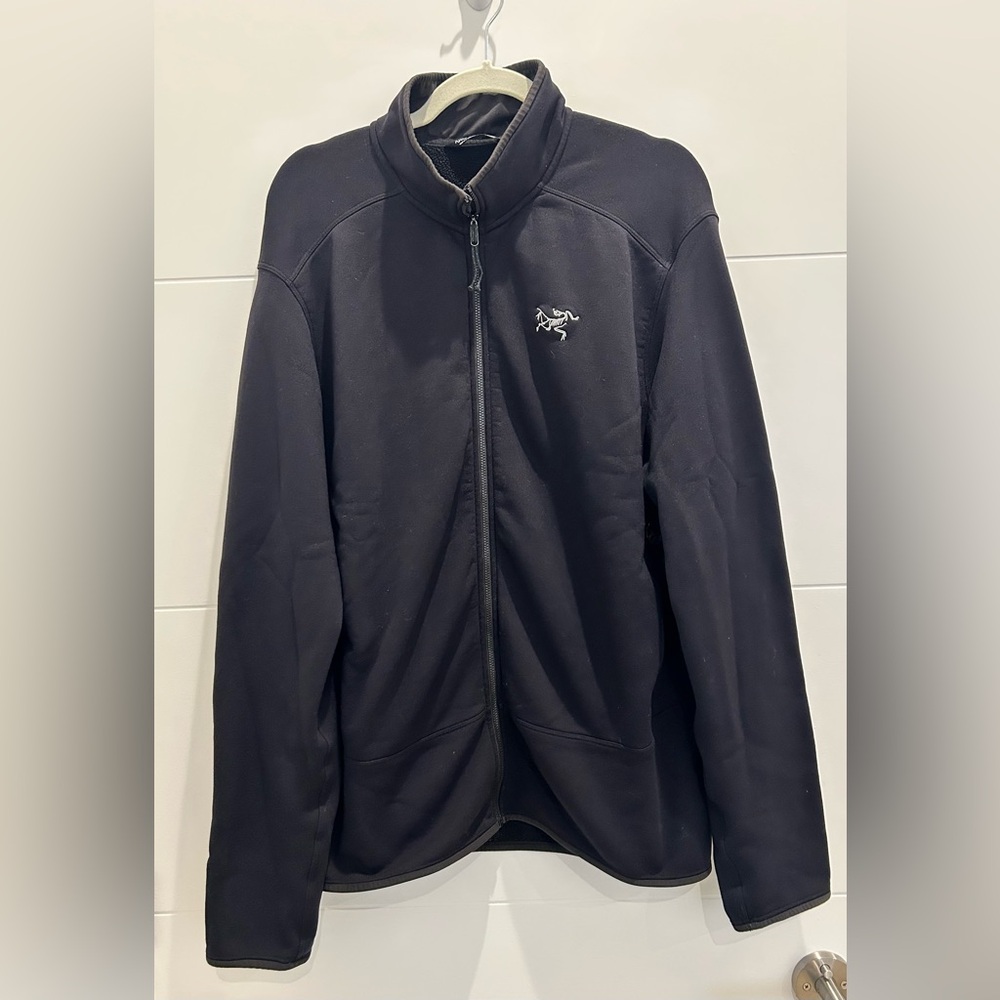 Arcteryx Kyanite Jacket Mens Black Fleece Midlayer Zip Up Size XL